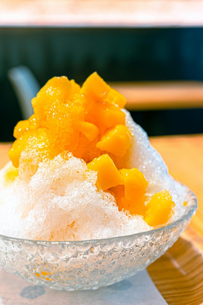 Cubes of Mango on Ice